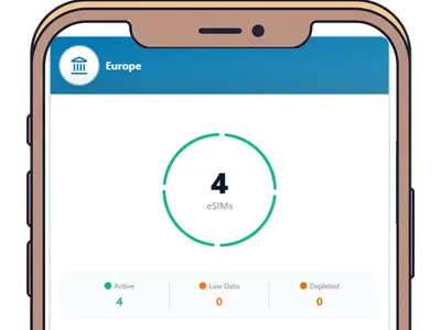 Dashboard showing real-time usage for all 4 family members with instant top-up buttons